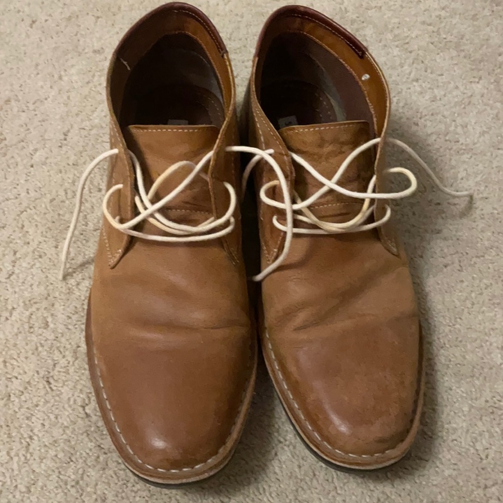 Men’s Size 11 Steve Madden Brand Dress Boots. Mid-Top. Tan Leather. Hardly Worn.